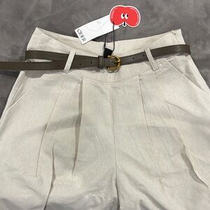 Cider Beige Trousers with Dark Brown Belt ( Brand new with tags)